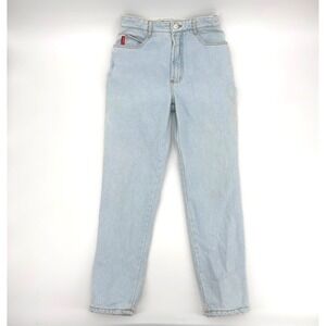 Bongo Vintage 90s High Waisted Tapered Leg Light‎ Wash Jeans Size 9 Made in USA